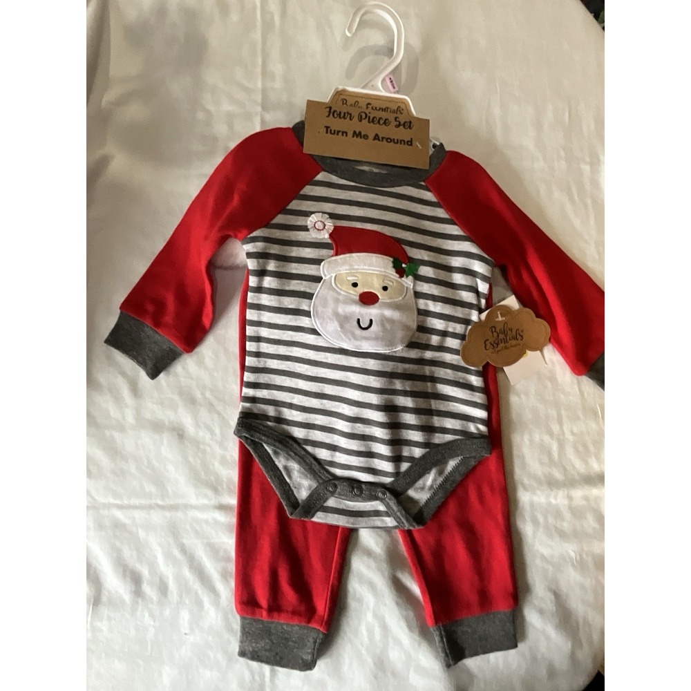 Baby Essentials Santa 4‎ Piece Set - Size 9 Months